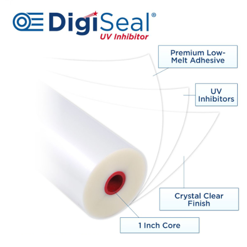 Low Melt School and Library UV Laminating Film, DigiSeal Clear Gloss 5 mil Roll