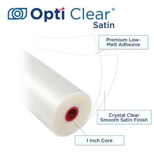 School and Library Laminating Film, Opti Clear Satin 1.7 mil Roll